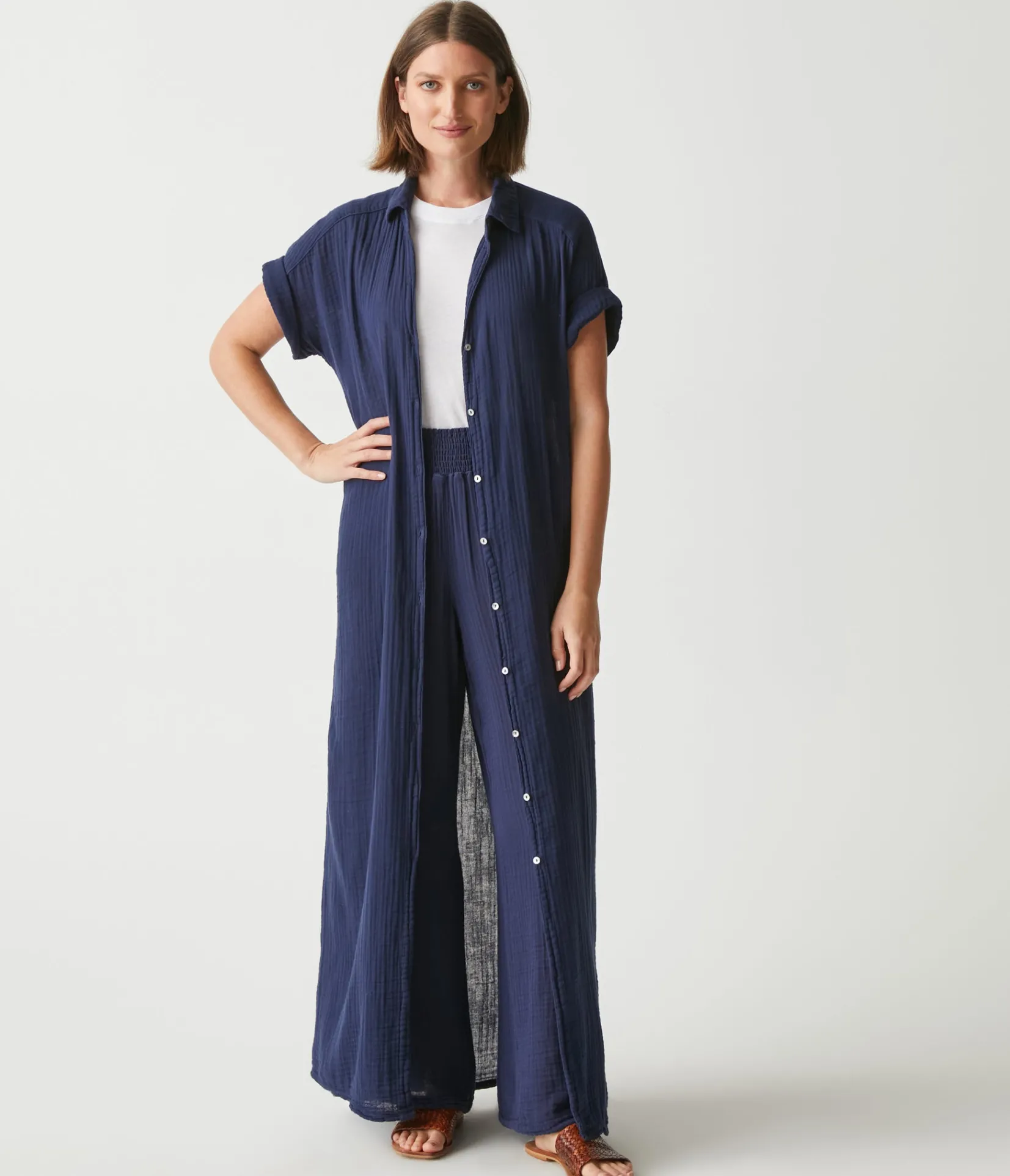 allen_gauze_shirt_dress_10.webp Michael Stars Allen Gauze Shirt Dress- Dresses | Maxi Dresses