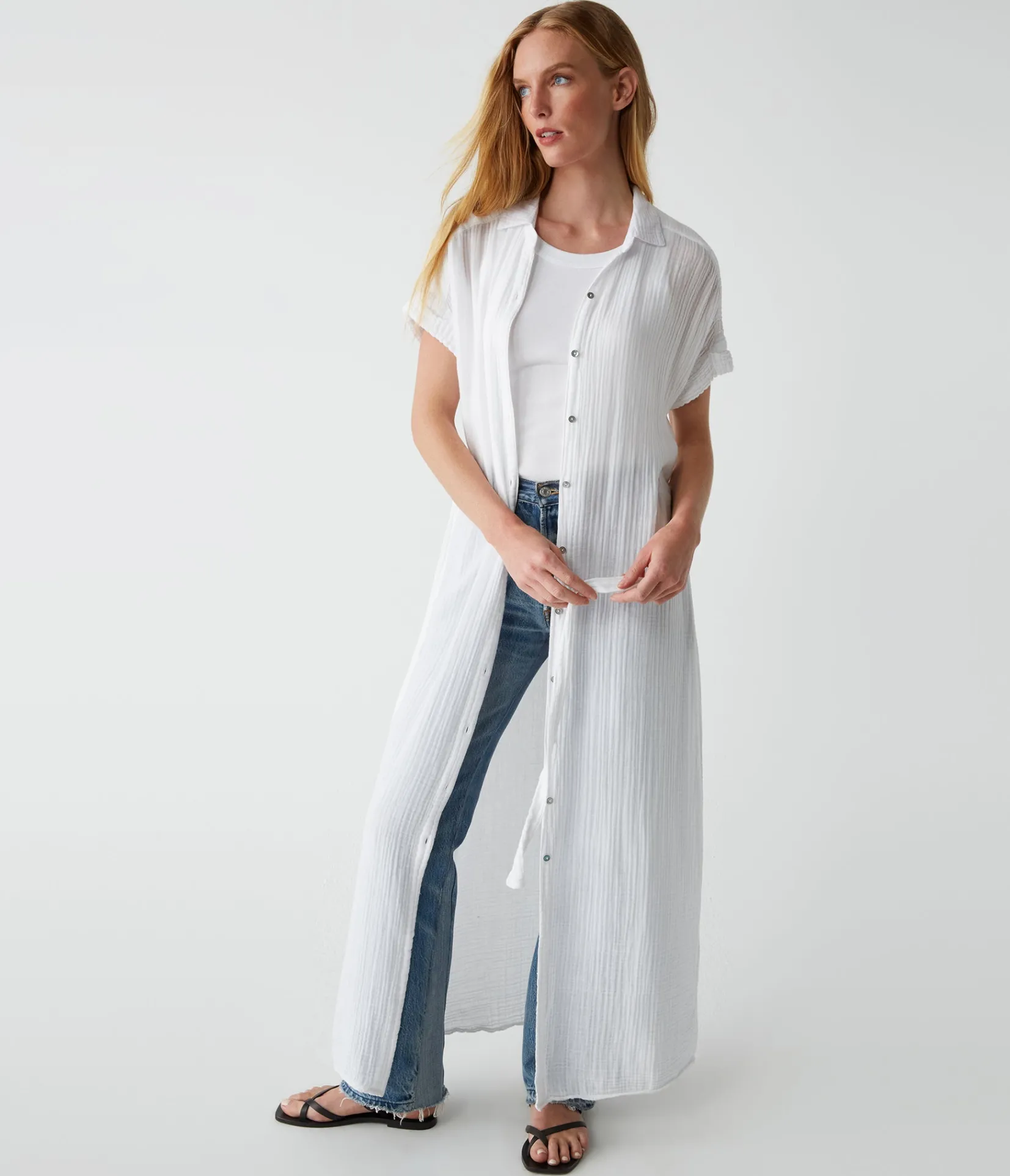 allen_gauze_shirt_dress_2.webp Michael Stars Allen Gauze Shirt Dress- Dresses | Maxi Dresses
