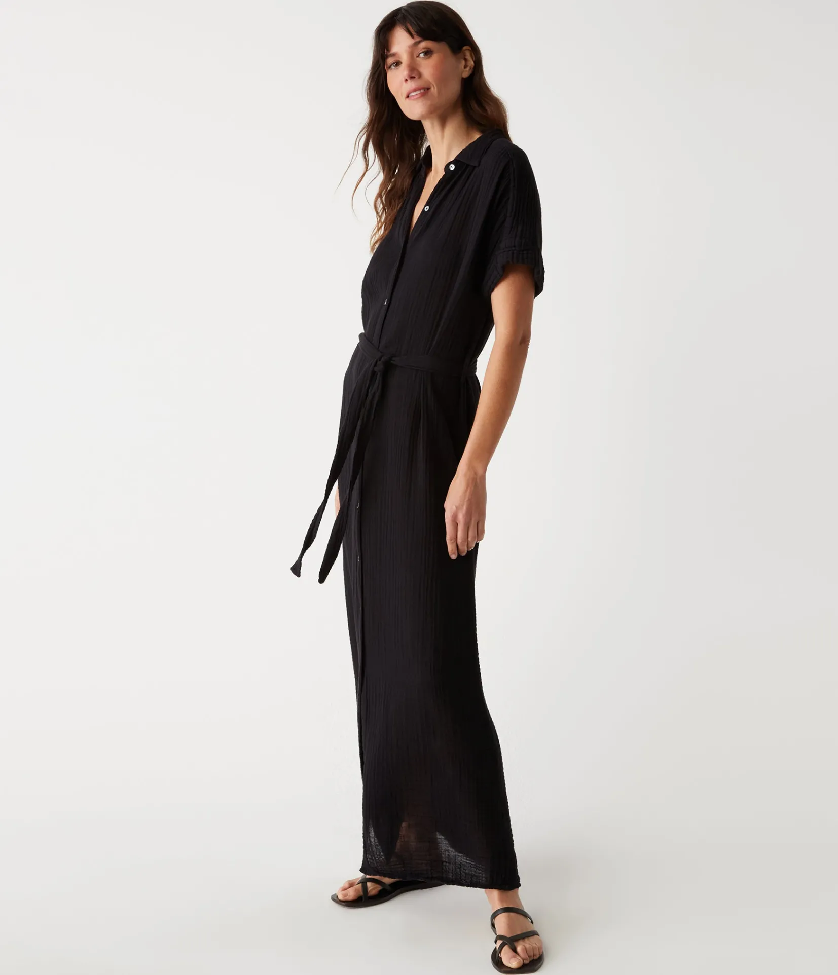 allen_gauze_shirt_dress_6.webp Michael Stars Allen Gauze Shirt Dress- Dresses | Maxi Dresses