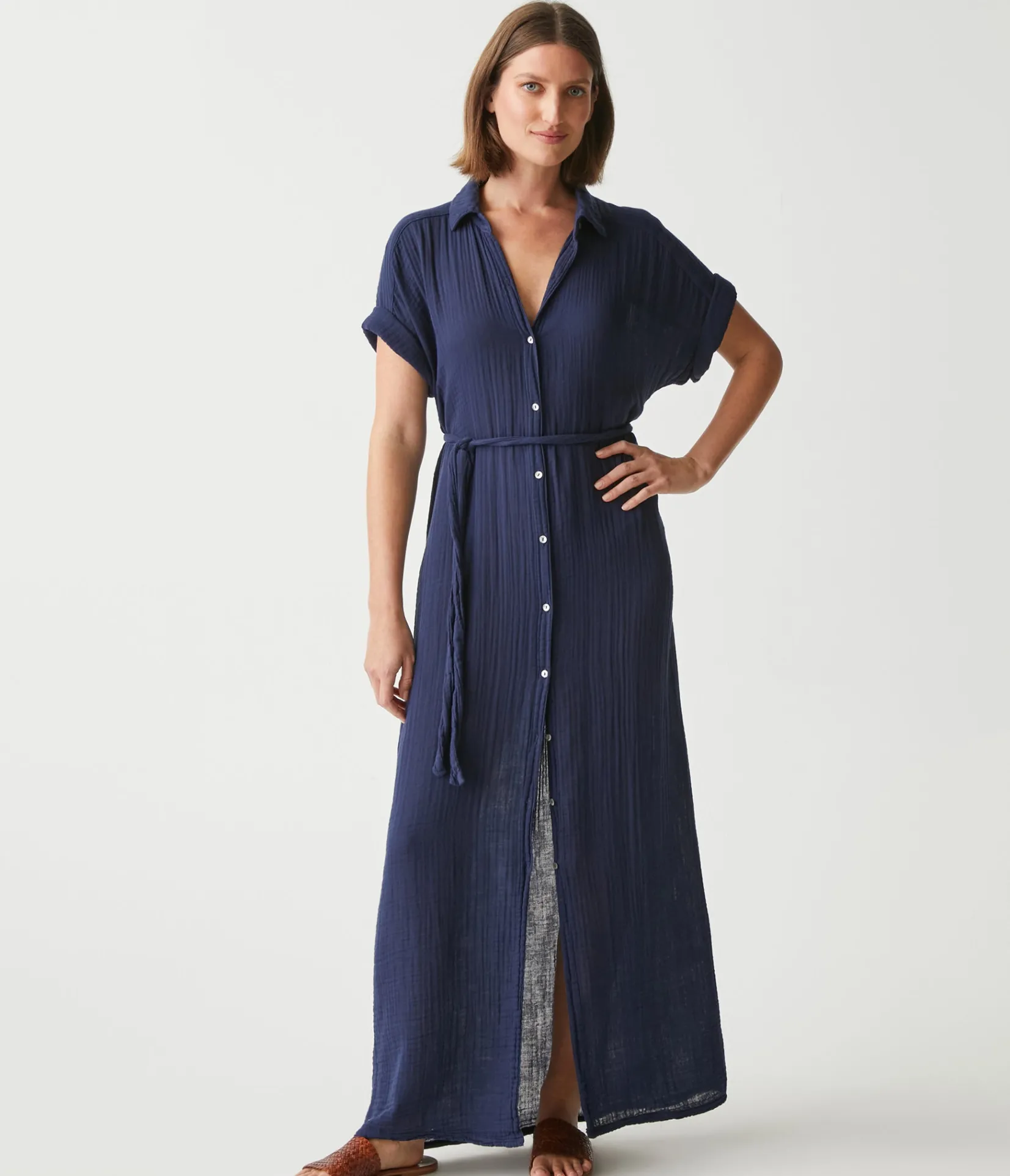 allen_gauze_shirt_dress_8.webp Michael Stars Allen Gauze Shirt Dress- Dresses | Maxi Dresses