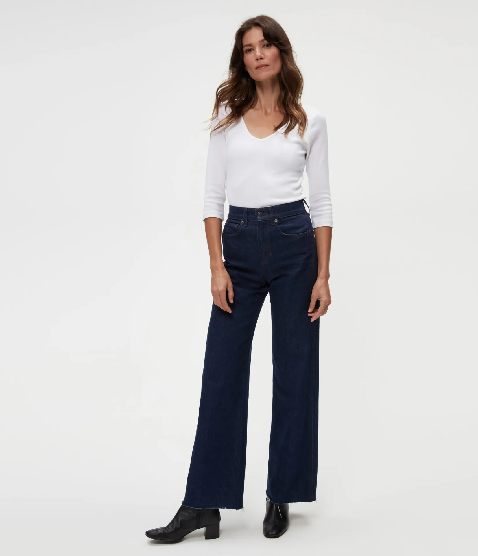 angelina_shine_vneck_tee_1.webp Michael Stars Angelina Shine V-Neck Tee- T-Shirts | Shine T-Shirts