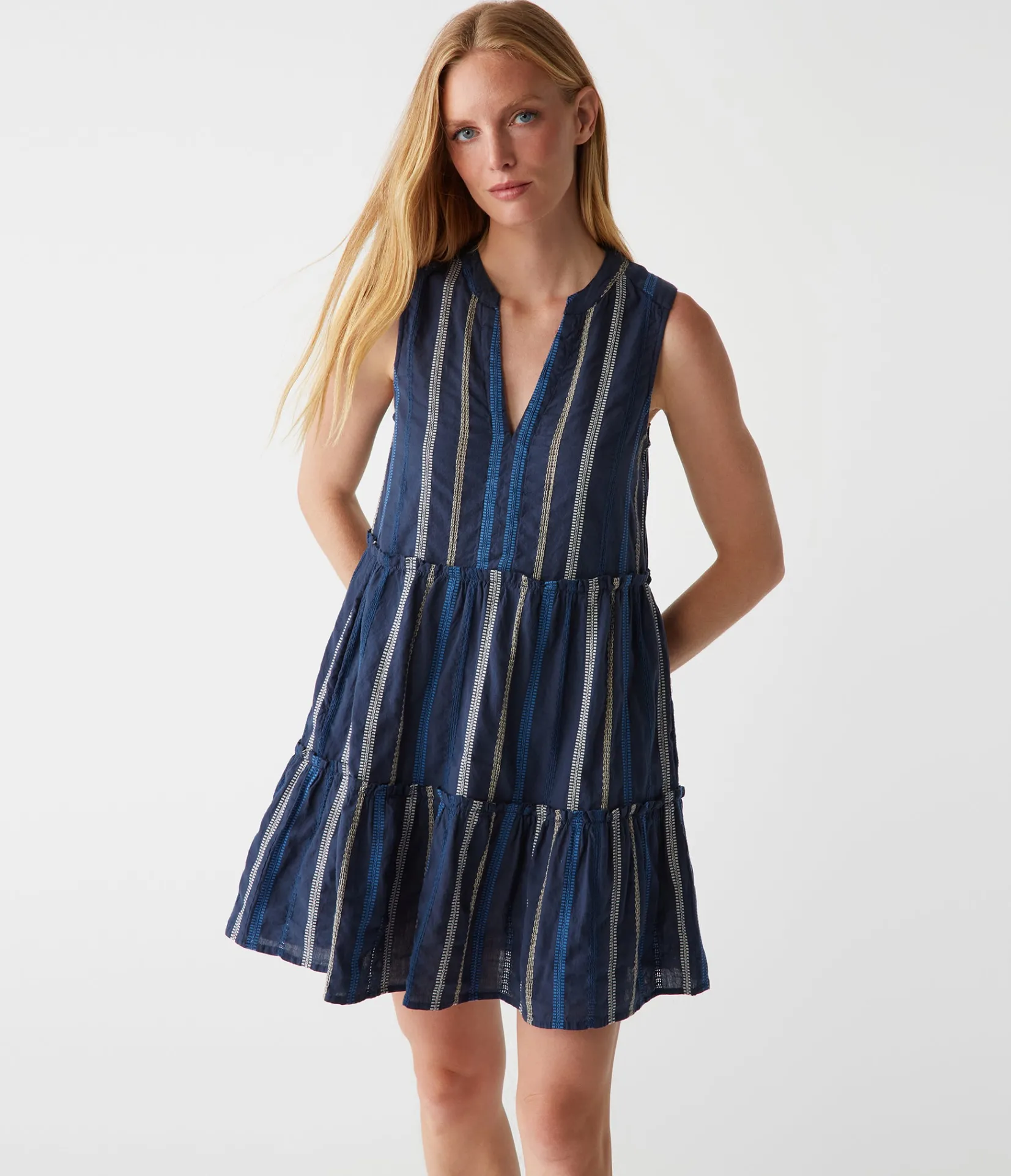 anna_tiered_dress_5.webp Michael Stars Anna Tiered Dress- Dresses | Mini Dresses
