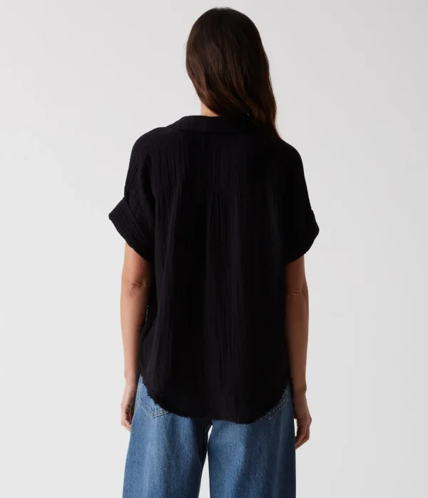 Michael Stars Bailey Gauze Button Down Shirt- Tops, Blouses & Shirts
