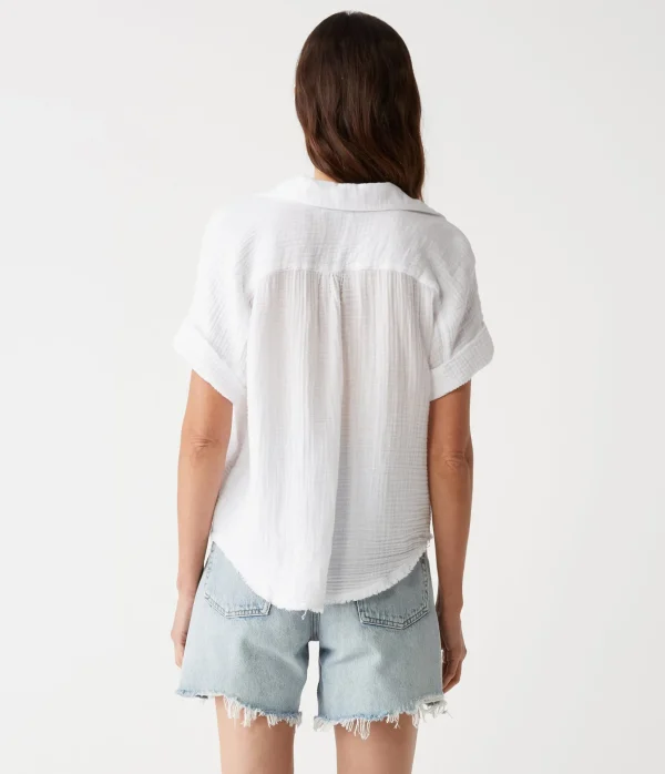 Michael Stars Bailey Gauze Button Down Shirt- Tops, Blouses & Shirts