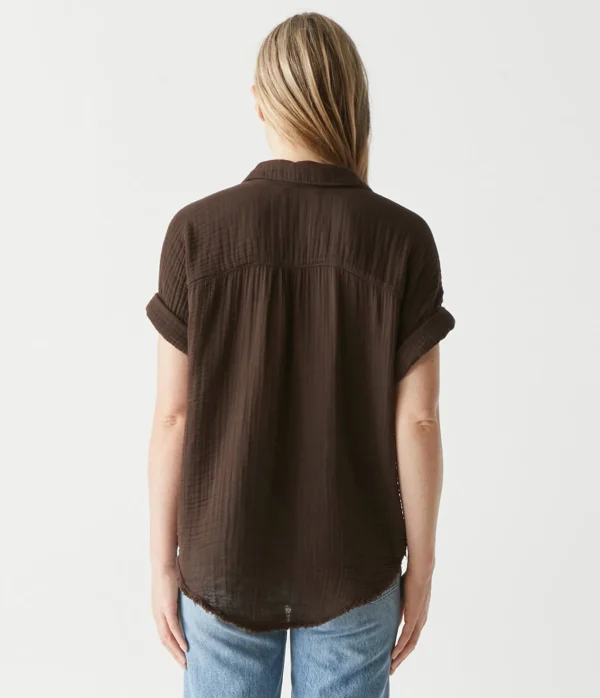 Michael Stars Bailey Gauze Button Down Shirt- Tops, Blouses & Shirts