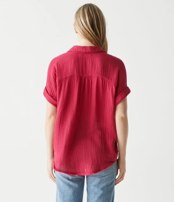 Michael Stars Bailey Gauze Button Down Shirt- Tops, Blouses & Shirts