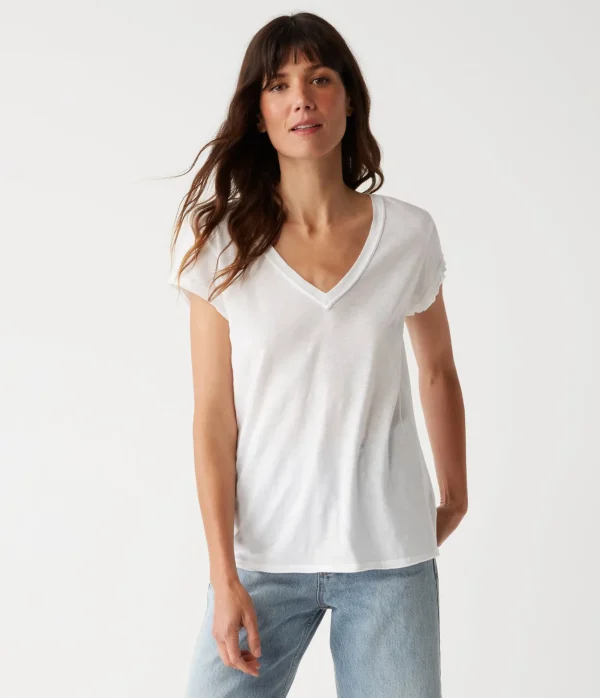Michael Stars Baxter V-Neck Tee- T-Shirts | Supima Cotton T-Shirts