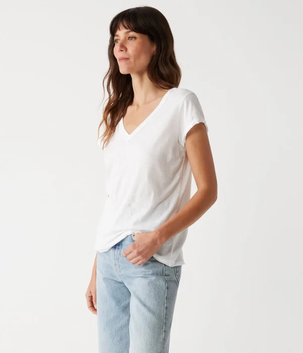 Michael Stars Baxter V-Neck Tee- T-Shirts | Supima Cotton T-Shirts