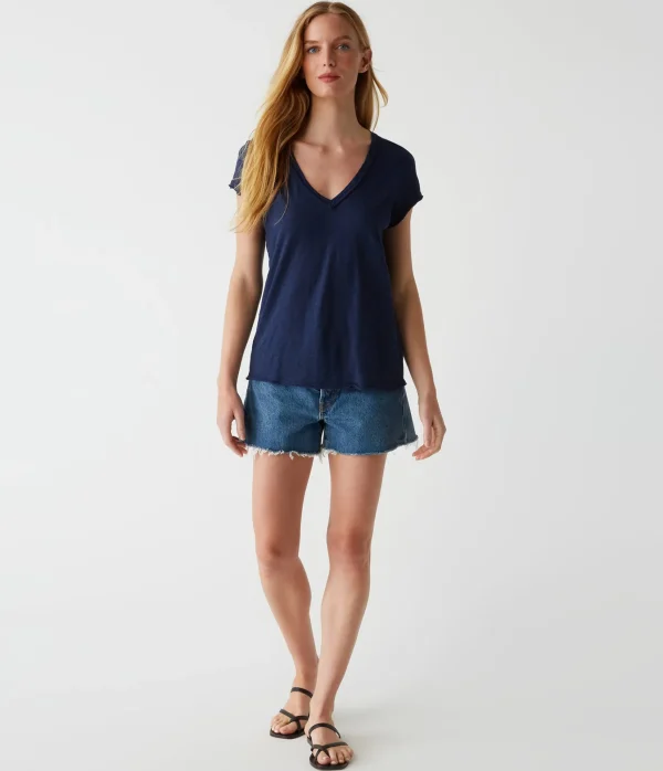 Michael Stars Baxter V-Neck Tee- T-Shirts | Supima Cotton T-Shirts