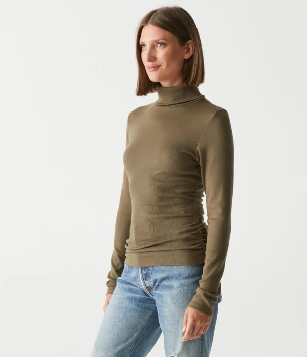 Michael Stars Beck Ribbed Turtleneck- T-Shirts | Ultra Rib T-Shirts