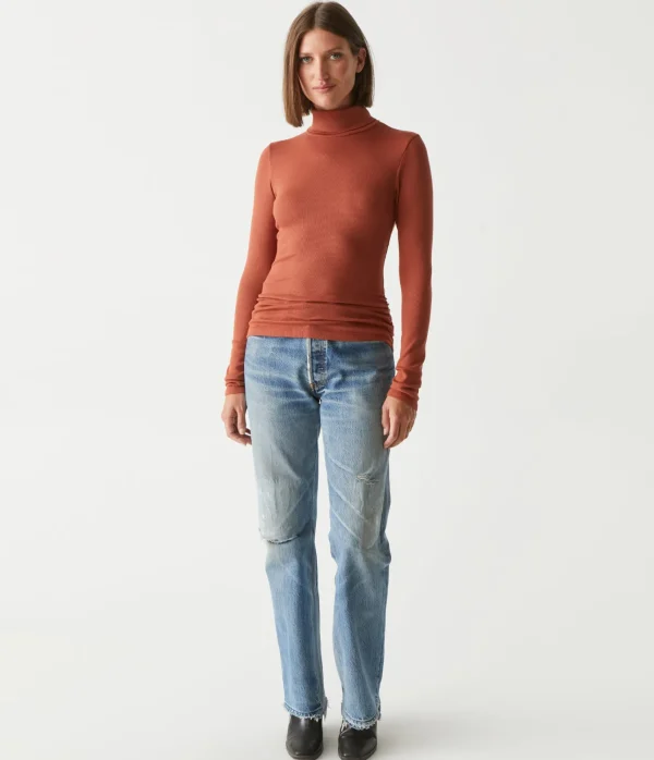 Michael Stars Beck Ribbed Turtleneck- T-Shirts | Ultra Rib T-Shirts