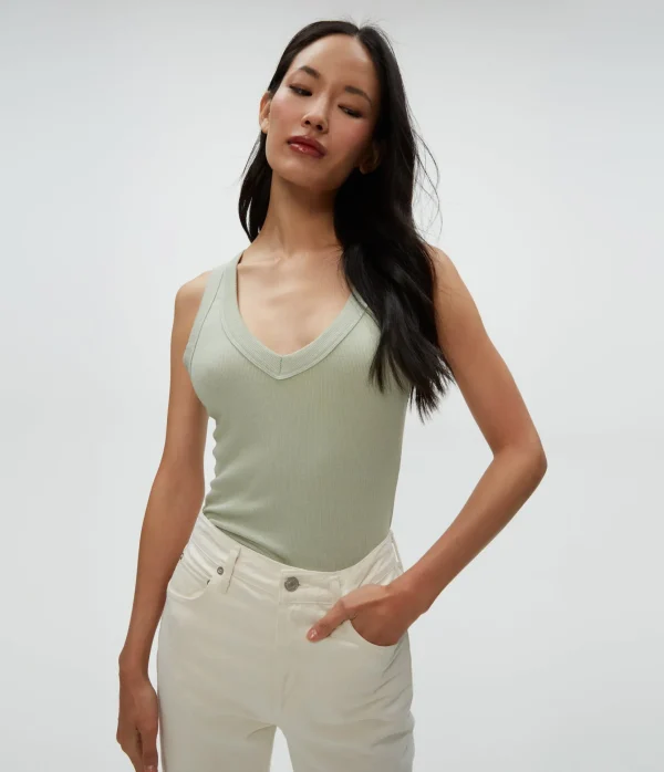 Michael Stars Blanche Ribbed Tank- Tank Tops | Ultra Rib T-Shirts