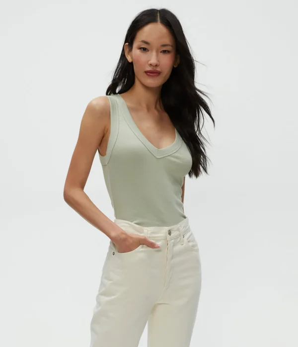 Michael Stars Blanche Ribbed Tank- Tank Tops | Ultra Rib T-Shirts