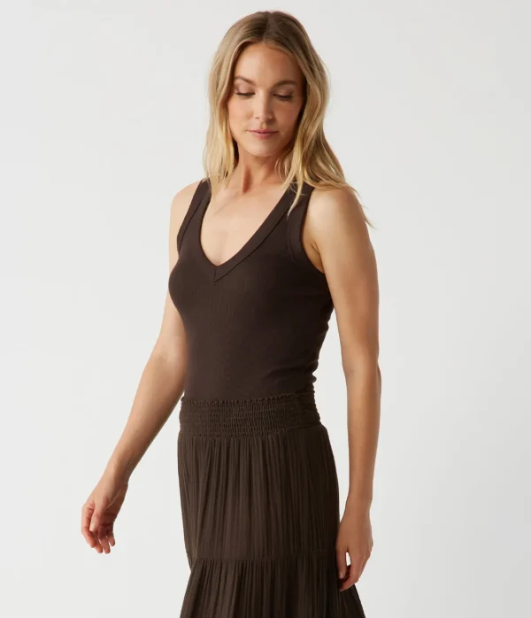 Michael Stars Blanche Ribbed Tank- Tank Tops | Ultra Rib T-Shirts