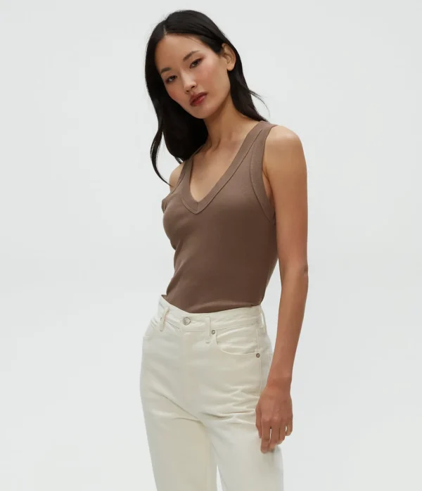 Michael Stars Blanche Ribbed Tank- Tank Tops | Ultra Rib T-Shirts
