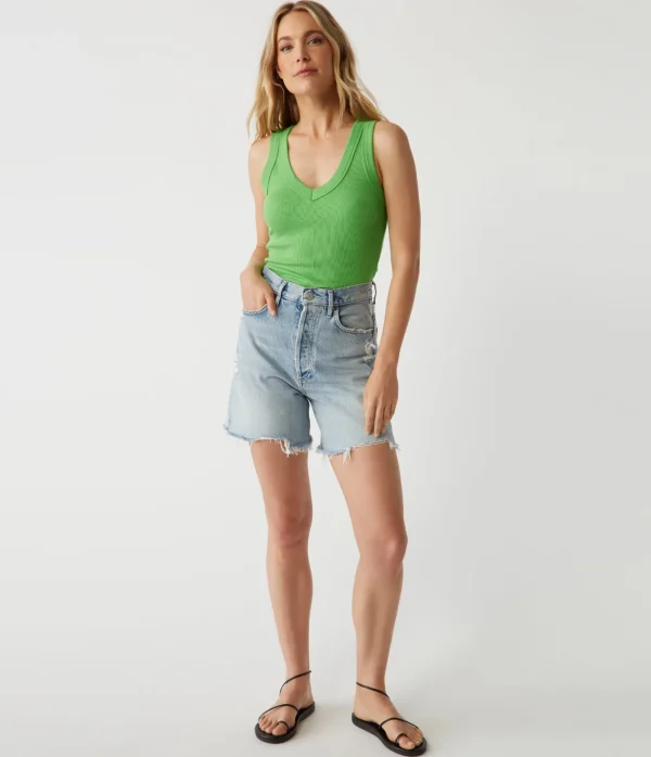Michael Stars Blanche Ribbed Tank- Tank Tops | Ultra Rib T-Shirts