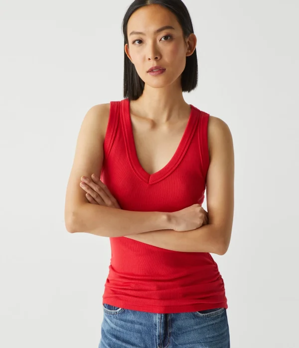 Michael Stars Blanche Ribbed Tank- Tank Tops | Ultra Rib T-Shirts
