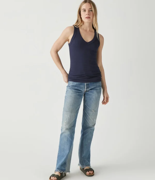 Michael Stars Blanche Ribbed Tank- Tank Tops | Ultra Rib T-Shirts