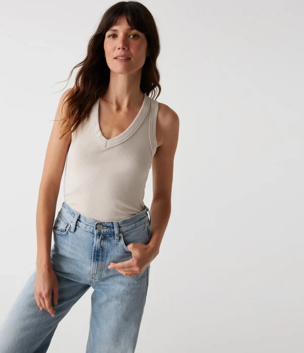 Michael Stars Blanche Ribbed Tank- Tank Tops | Ultra Rib T-Shirts
