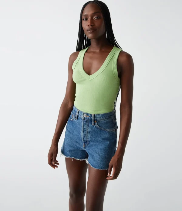 Michael Stars Blanche Ribbed Tank- Tank Tops | Ultra Rib T-Shirts