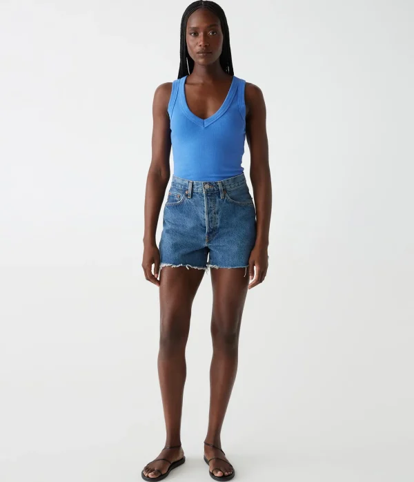 Michael Stars Blanche Ribbed Tank- Tank Tops | Ultra Rib T-Shirts