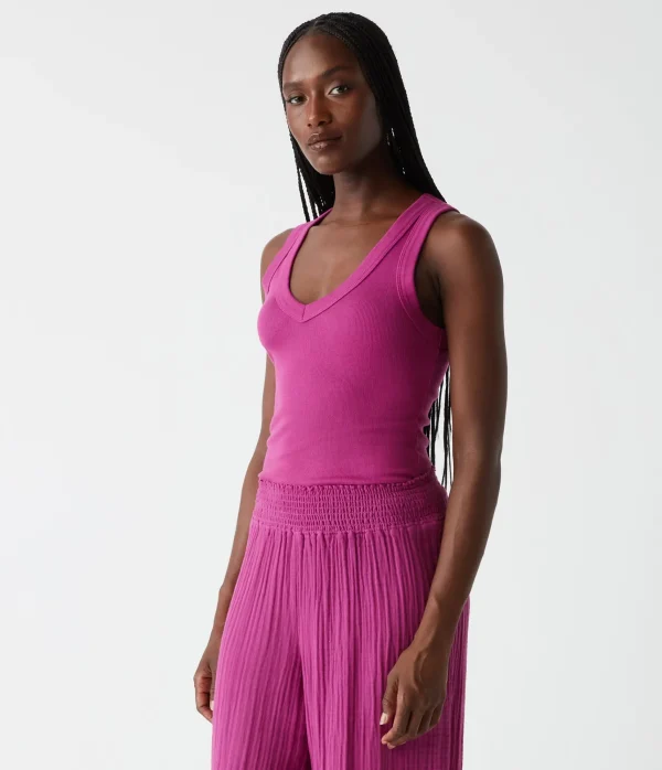 Michael Stars Blanche Ribbed Tank- Tank Tops | Ultra Rib T-Shirts