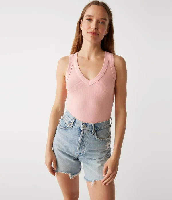 Michael Stars Blanche Ribbed Tank- Tank Tops | Ultra Rib T-Shirts