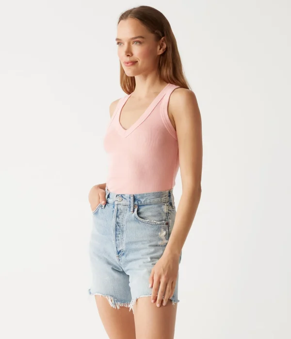 Michael Stars Blanche Ribbed Tank- Tank Tops | Ultra Rib T-Shirts