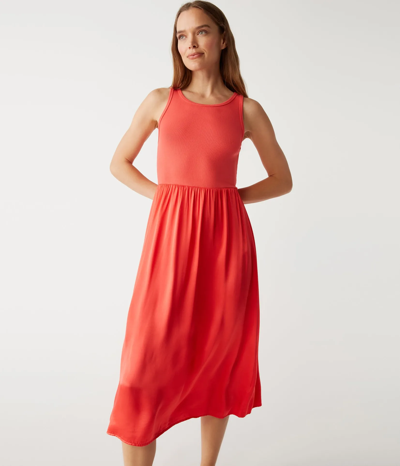 bridgette_midi_dress_0.webp Michael Stars Bridgette Midi Dress- Dresses | Midi Dresses