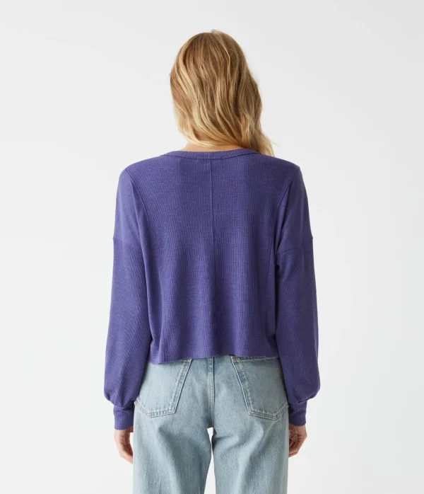Michael Stars Cait Mixed Fabric Tee- T-Shirts | Loungewear