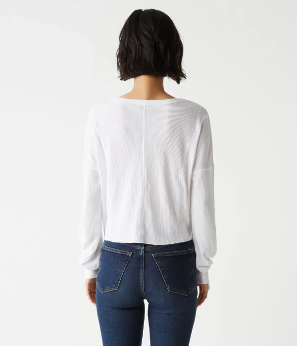 Michael Stars Cait Mixed Fabric Tee- T-Shirts | Loungewear