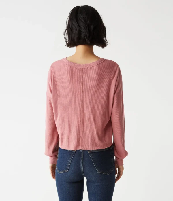 Michael Stars Cait Mixed Fabric Tee- T-Shirts | Loungewear