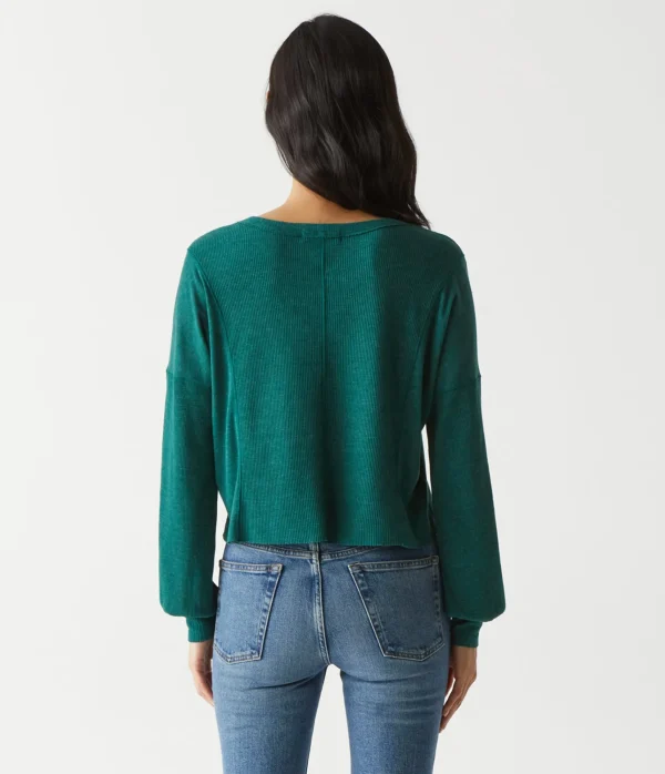 Michael Stars Cait Mixed Fabric Tee- T-Shirts | Loungewear