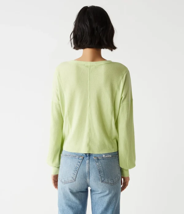 Michael Stars Cait Mixed Fabric Tee- T-Shirts | Loungewear