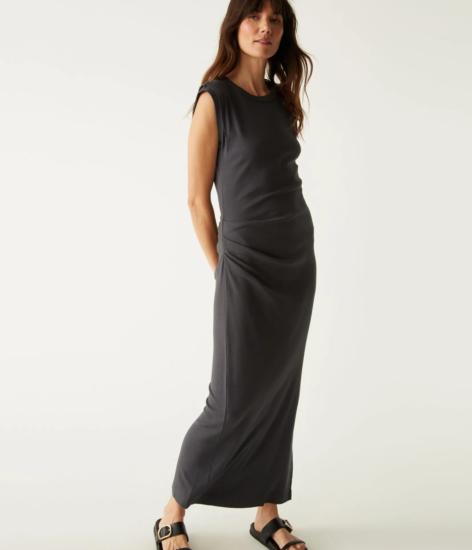 calliope_power_shoulder_maxi_dress_27.webp Michael Stars Calliope Power Shoulder Maxi Dress- Dresses | Maxi Dresses