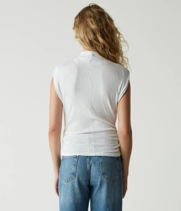 Michael Stars Campbell Mock Neck Crinkle Top- Tops, Blouses & Shirts | T-Shirts