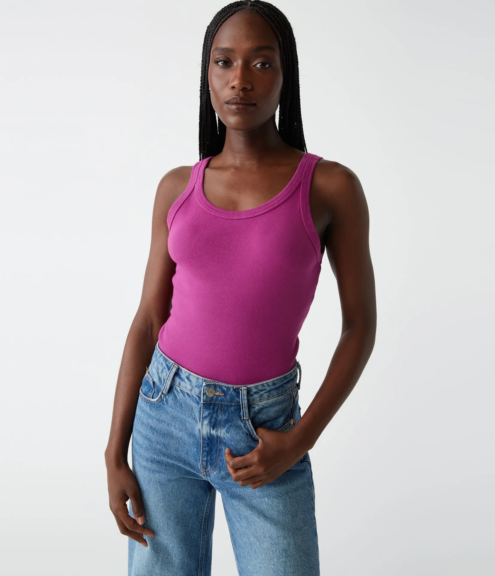 cassie_tank_84.webp Michael Stars Cassie Tank- Tank Tops | 1x1 Cotton T-Shirts