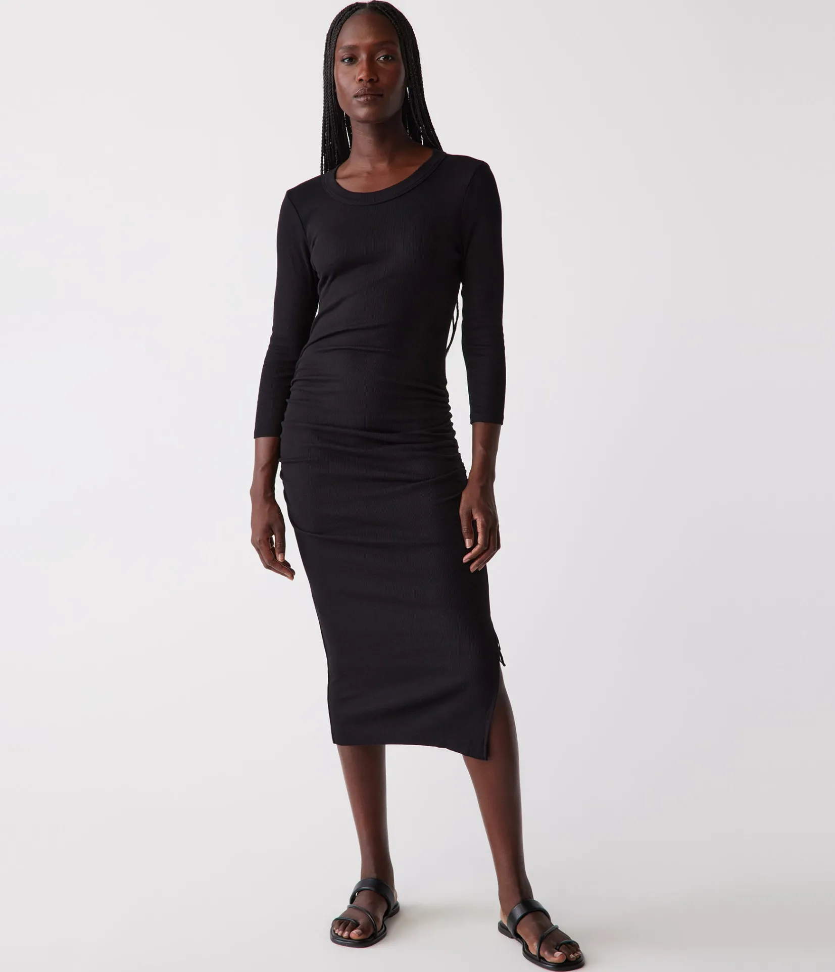 christina_ribbed_midi_dress_0.webp Michael Stars Christina Ribbed Midi Dress- Dresses | Midi Dresses