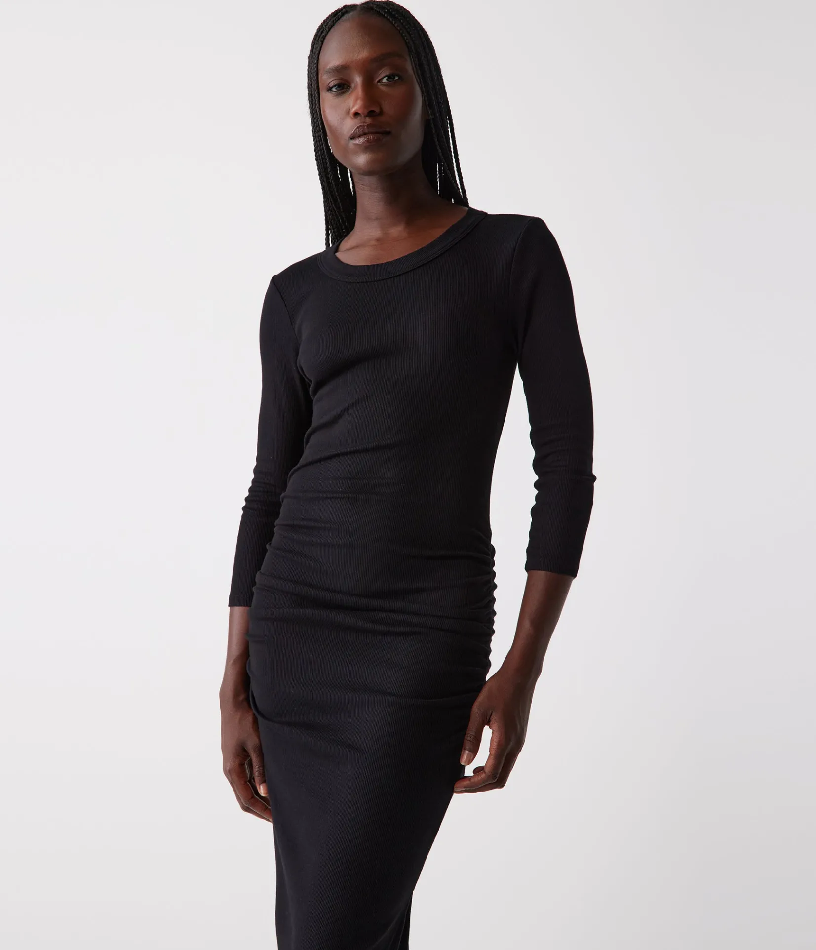 christina_ribbed_midi_dress_1.webp Michael Stars Christina Ribbed Midi Dress- Dresses | Midi Dresses