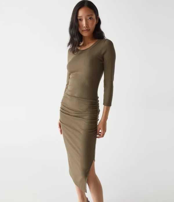Michael Stars Christina Ribbed Midi Dress- Dresses | Midi Dresses