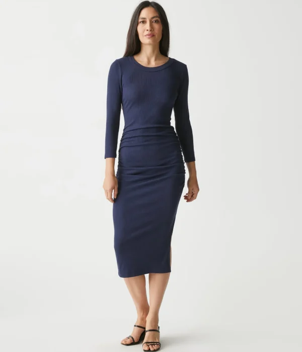 Michael Stars Christina Ribbed Midi Dress- Dresses | Midi Dresses