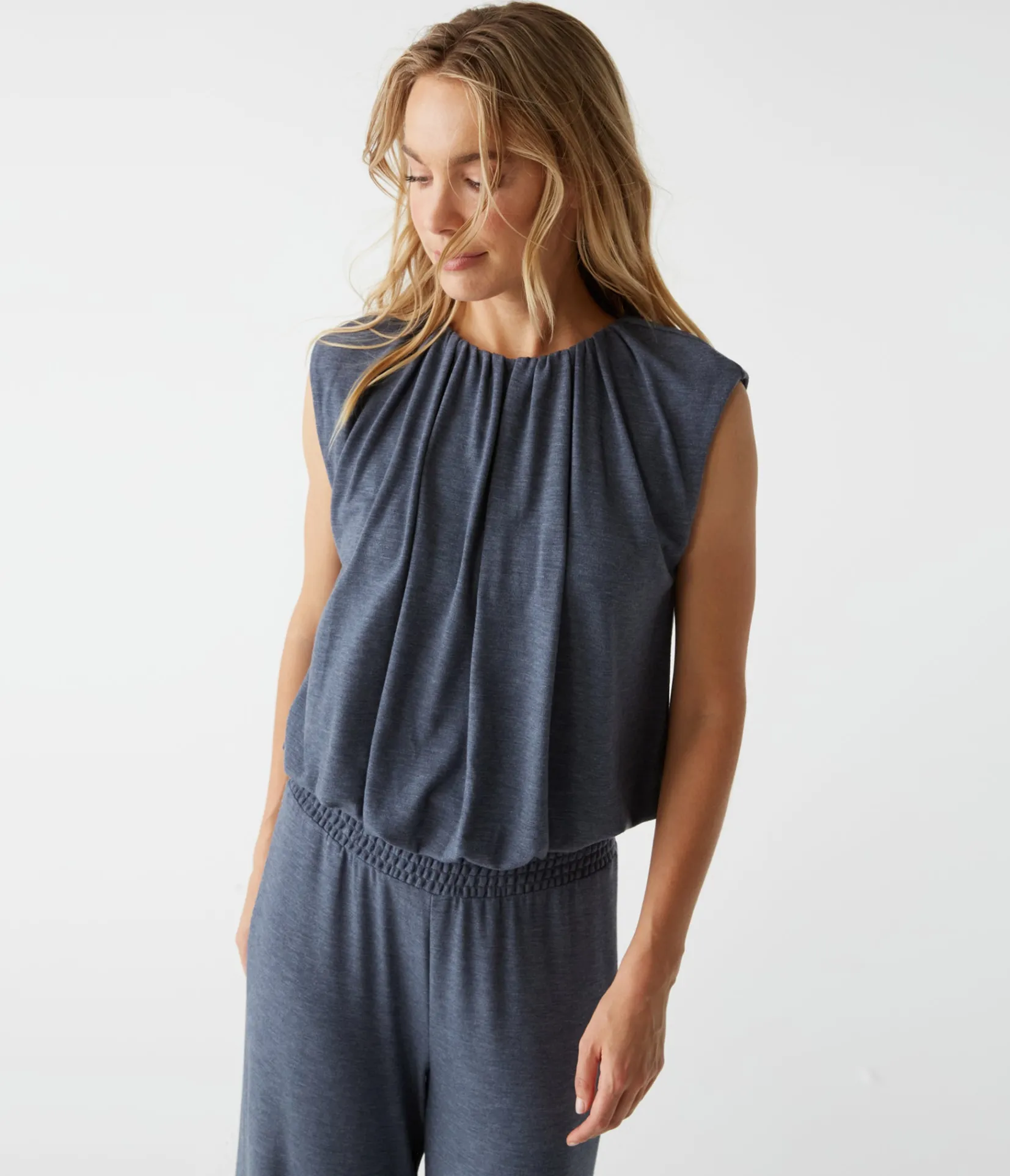 cindy_bubble_top_4.webp Michael Stars Cindy Bubble Top- Tops, Blouses & Shirts | T-Shirts