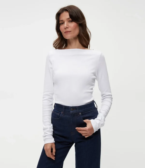 Michael Stars Clarke Ruched Tee- T-Shirts | Ultra Rib T-Shirts