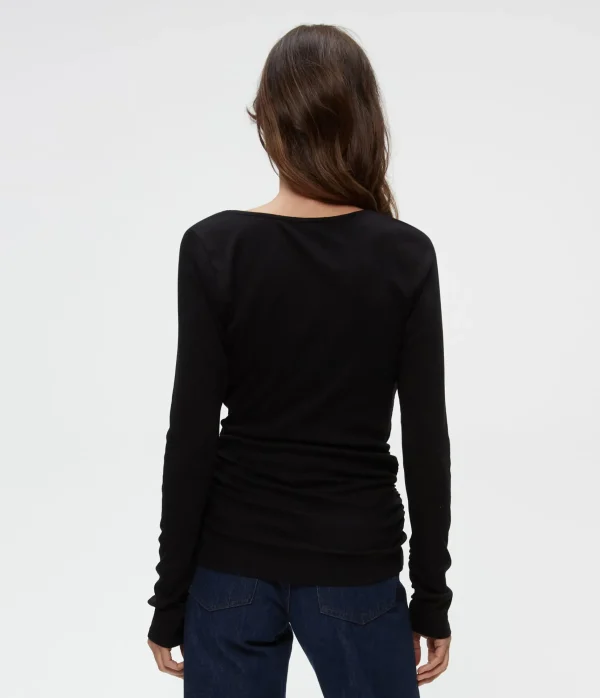 Michael Stars Clarke Ruched Tee- T-Shirts | Ultra Rib T-Shirts