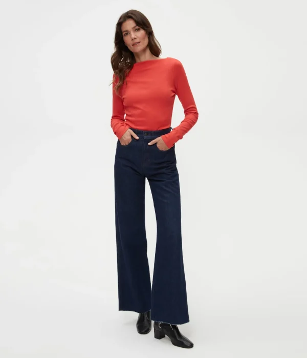 Michael Stars Clarke Ruched Tee- T-Shirts | Ultra Rib T-Shirts