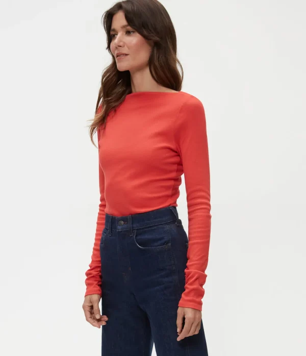 Michael Stars Clarke Ruched Tee- T-Shirts | Ultra Rib T-Shirts