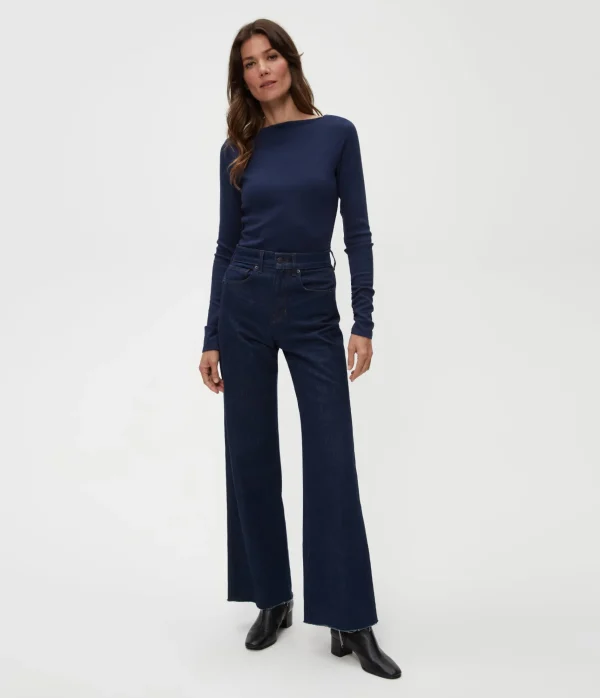 Michael Stars Clarke Ruched Tee- T-Shirts | Ultra Rib T-Shirts
