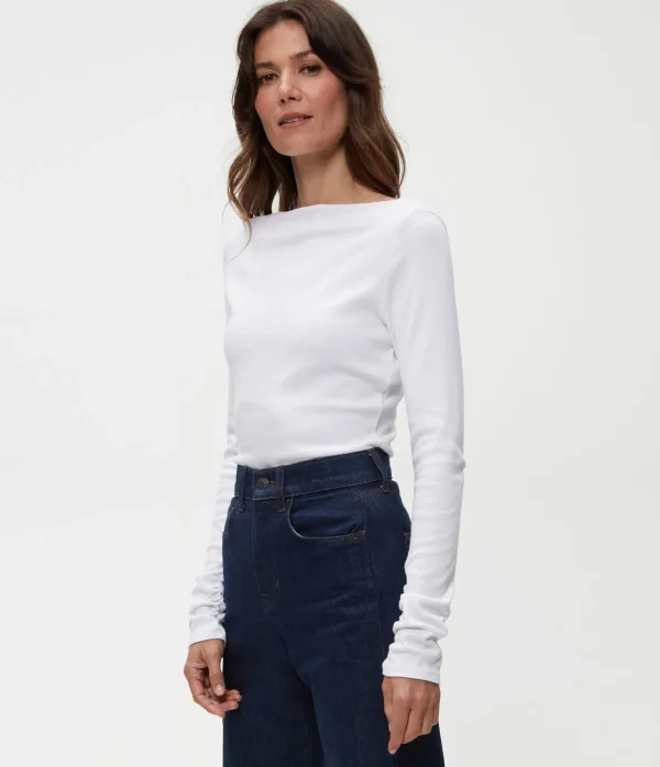 Michael Stars Clarke Ruched Tee- T-Shirts | Ultra Rib T-Shirts
