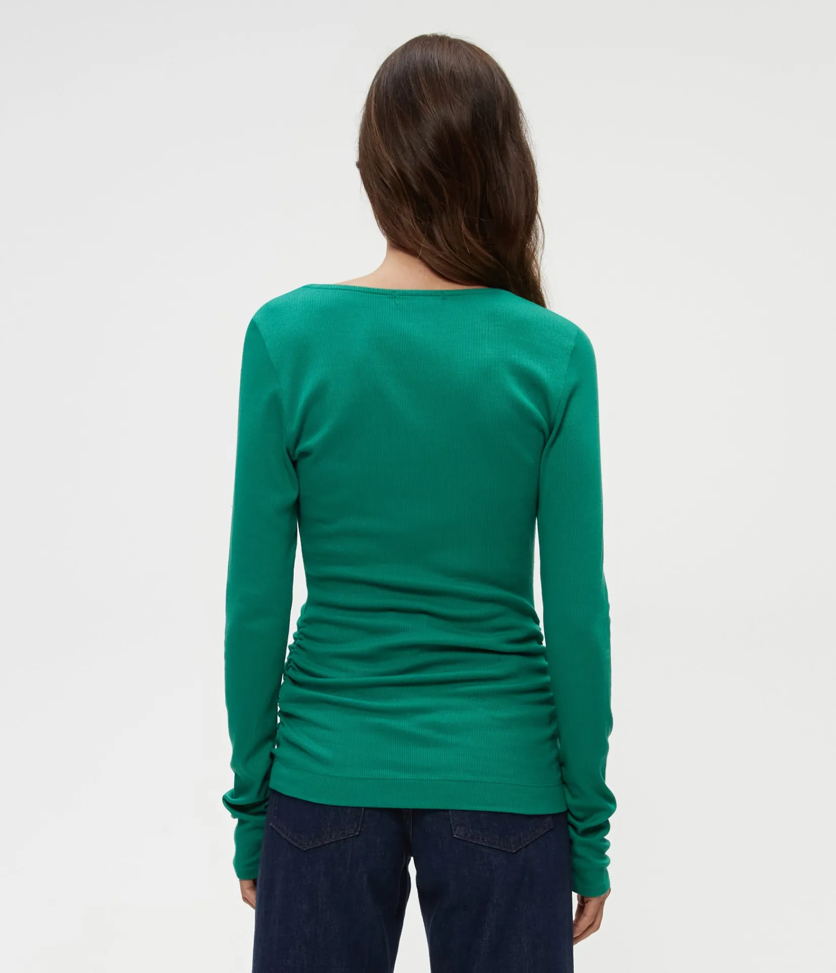 clarke_ruched_tee_24.webp Michael Stars Clarke Ruched Tee- T-Shirts | Ultra Rib T-Shirts