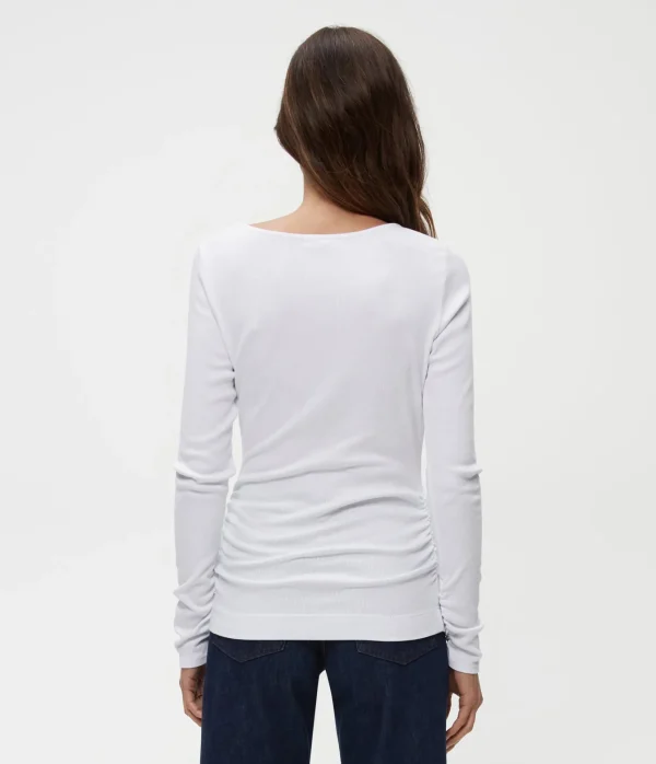 Michael Stars Clarke Ruched Tee- T-Shirts | Ultra Rib T-Shirts